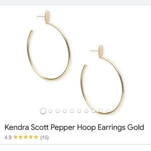 NWT Kendra Scott Pepper Hoop Earrings Gold